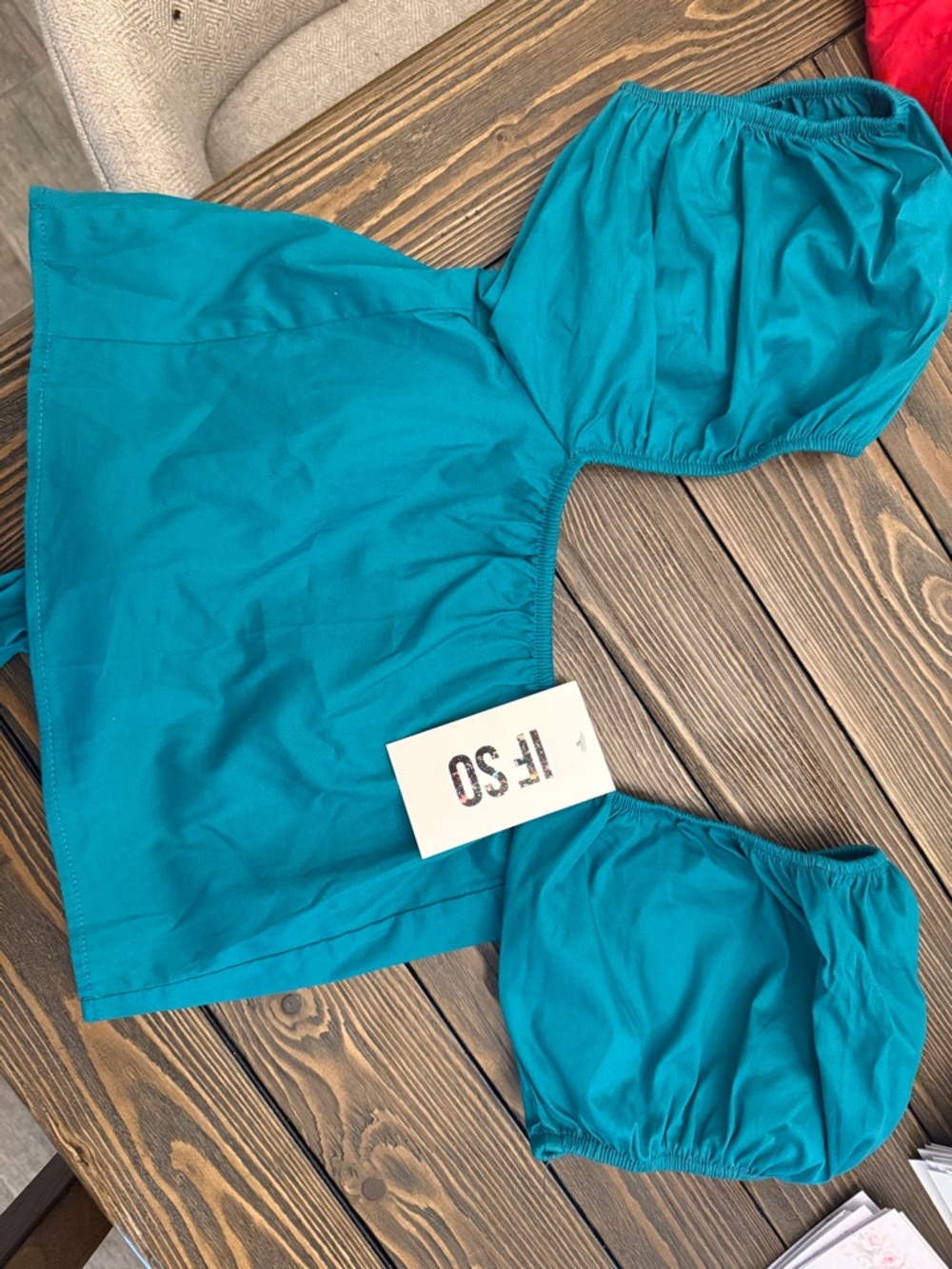 IF SO BOUTIQUE Teal Off-Shoulder Crop Top